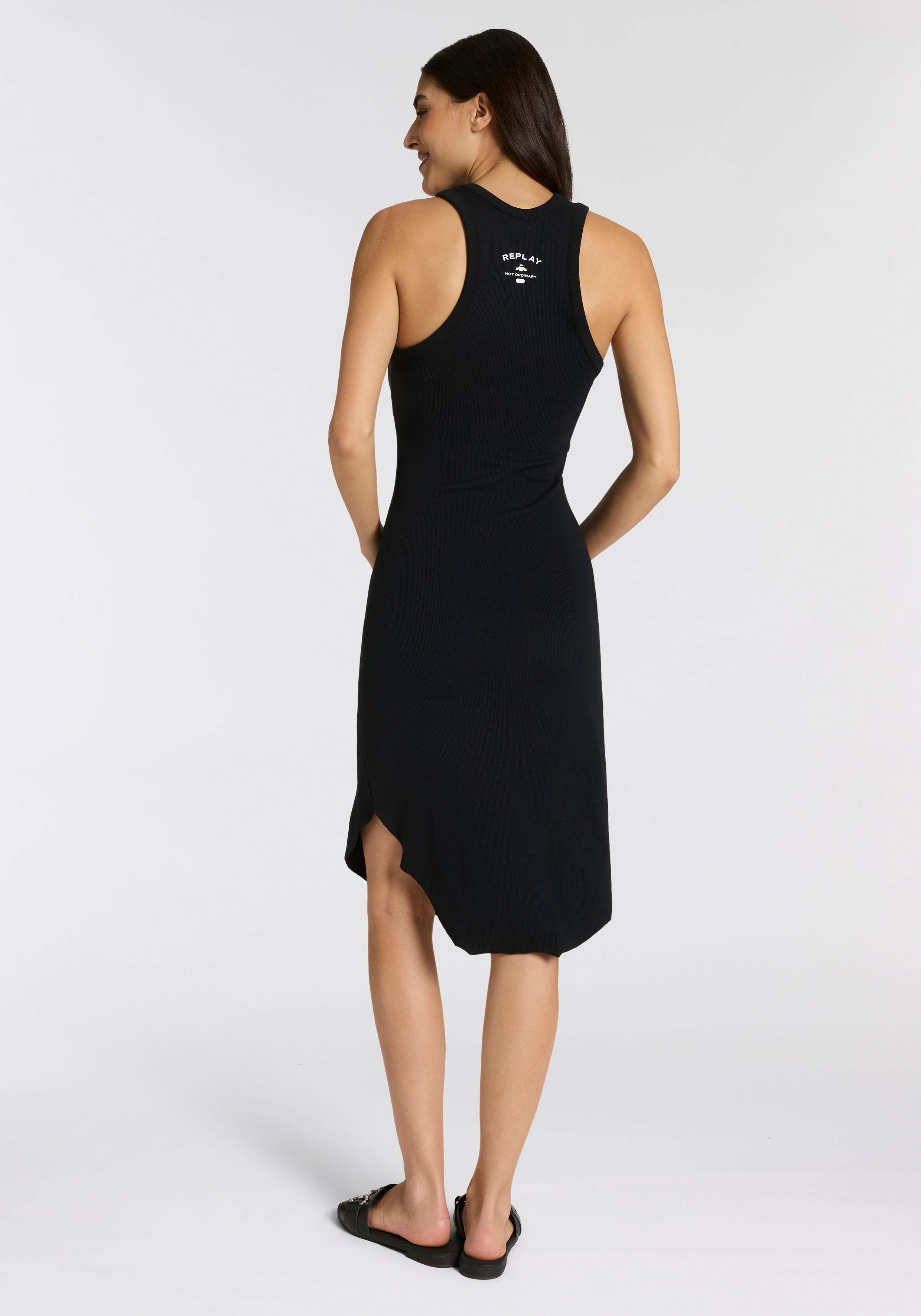 Replay Jerseykleid in gerippter Struktur, figurbetont