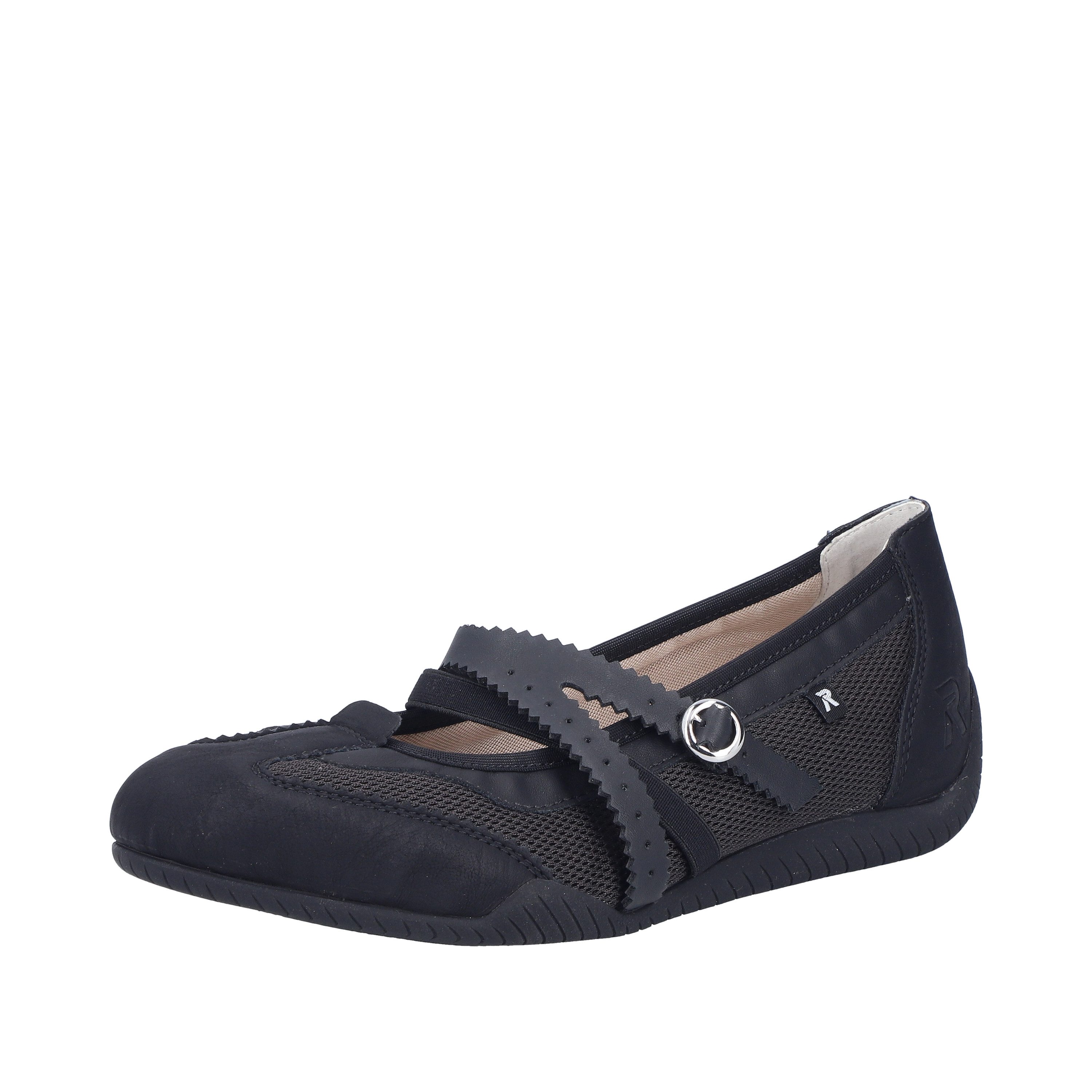 Rieker Riemchenballerina Schlupfschuh, Flats, Slipper mit Mesheinsatz