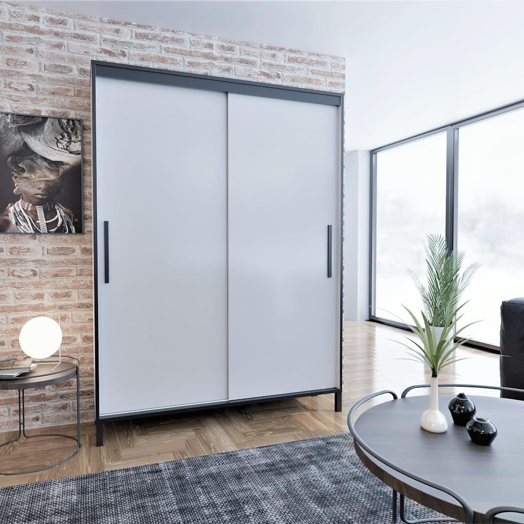 Schiebetürenschrank Verschiebbarer Kleiderschrank - 120x221x60 cm - verschiedene Farben