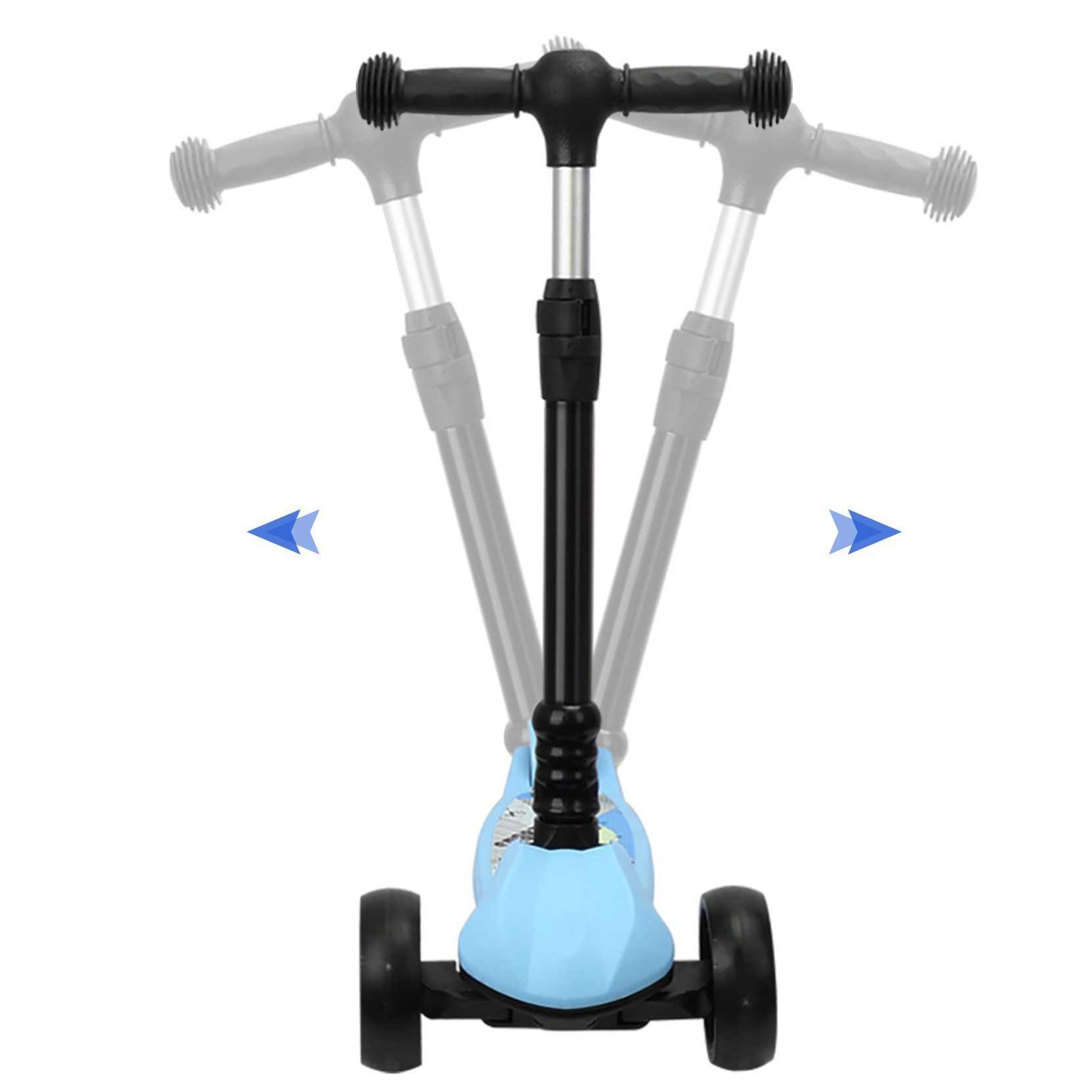 OUNUO Dreiradscooter Höhenverstellbarer Kinderroller mit LED-Rädern für Kinder ab 3 Jahren