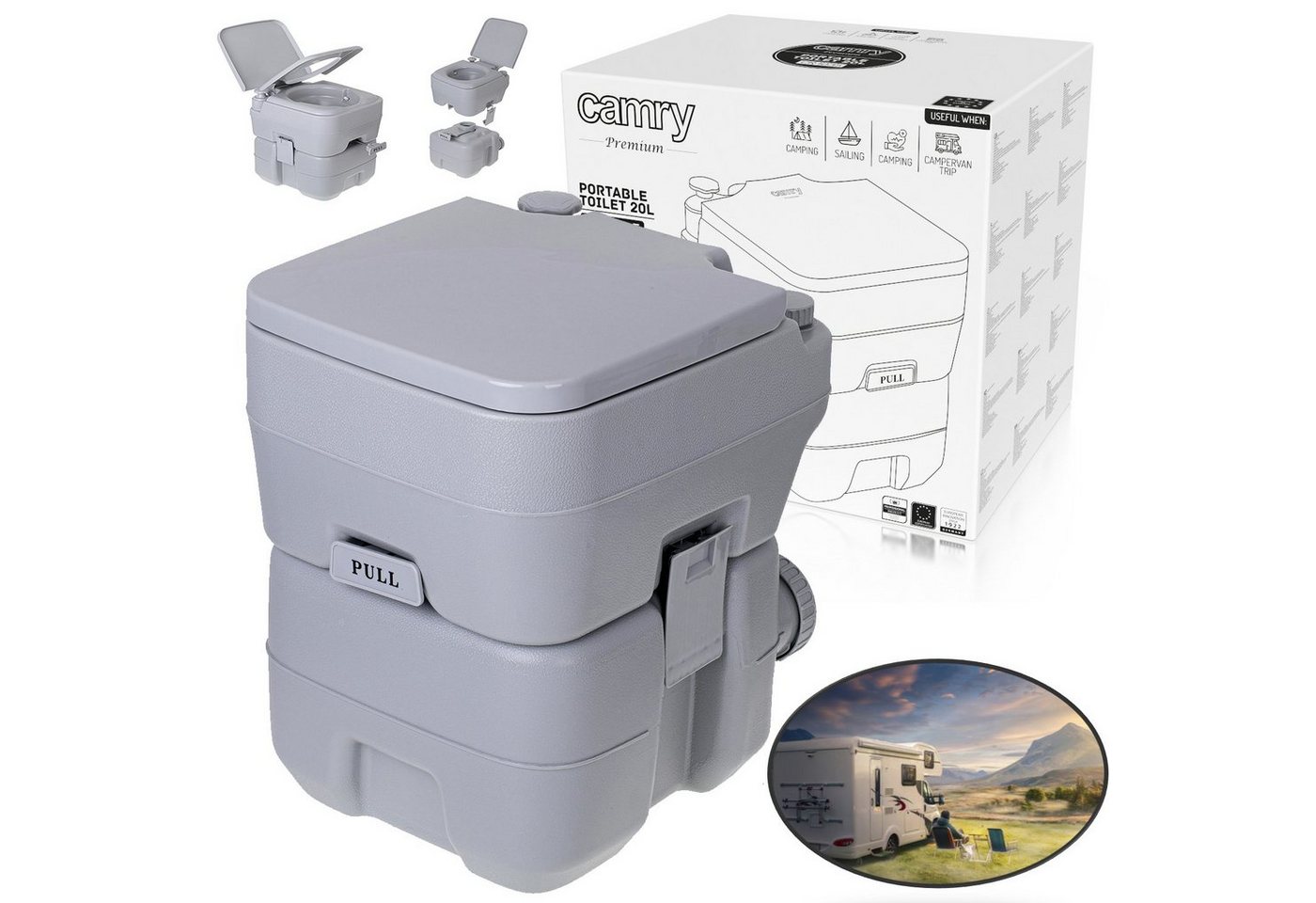 Thumbnail - Camry Campingtoilette CR 1035, Mobile 20-Liter-Toilette