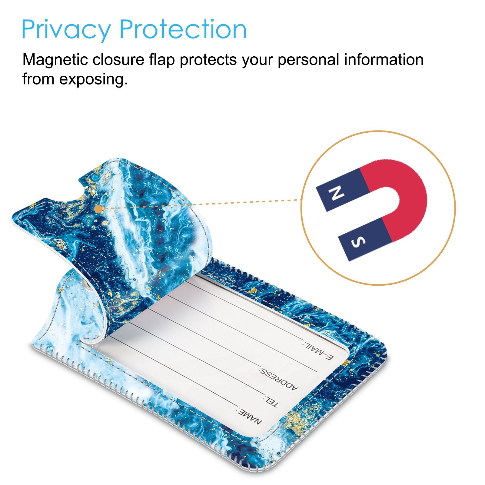 Fintie Gepäckanhänger Kofferanhänger mit Adressschild, Kunstleder Gepäckanh günstig online kaufen