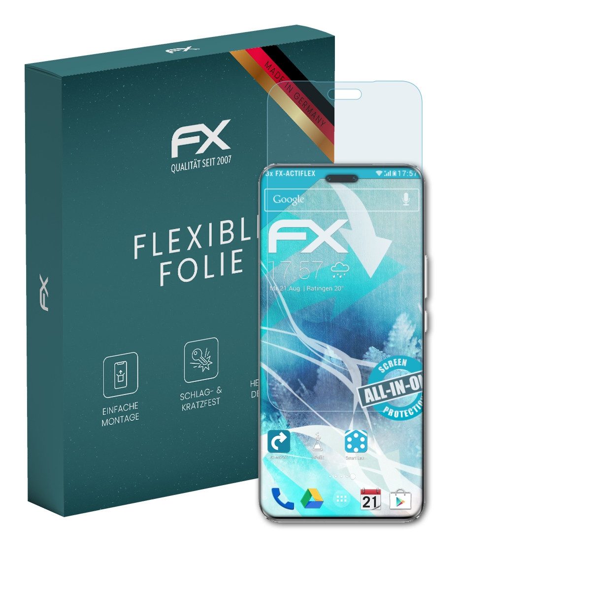 atFoliX Schutzfolie Displayschutzfolie für Honor Magic 6 Pro, (3 Folien), Ultraklar und flexibel