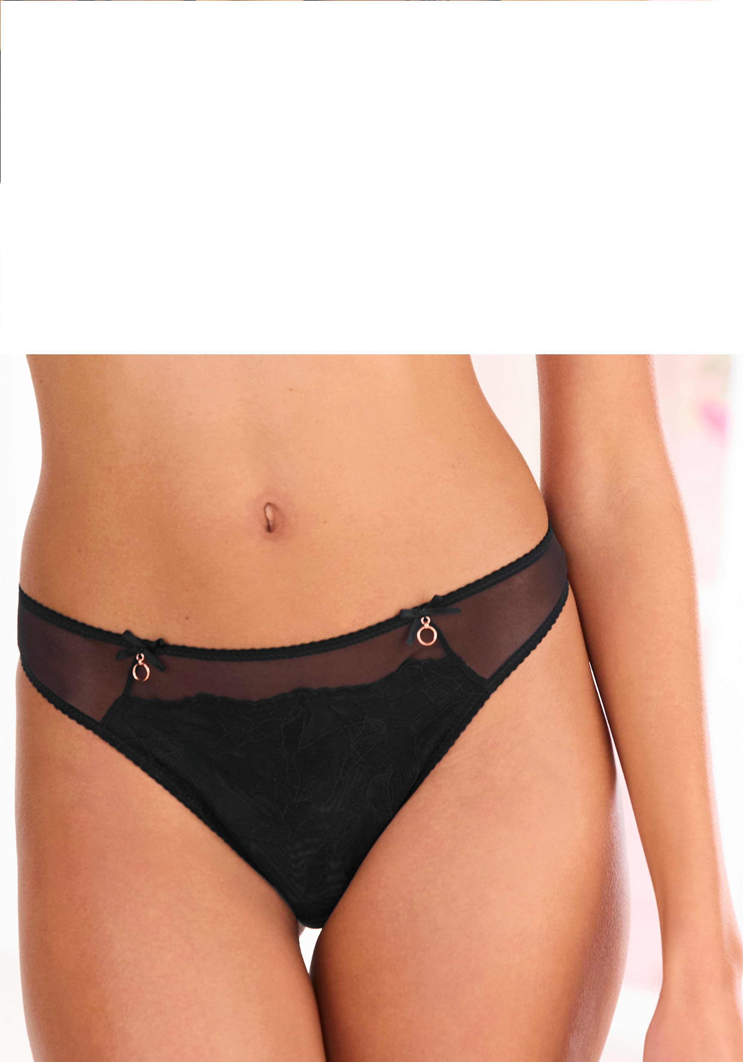 LASCANA String Gabriella aus Mesh mit hauchzarter Stickerei, transparente Unterwäsche