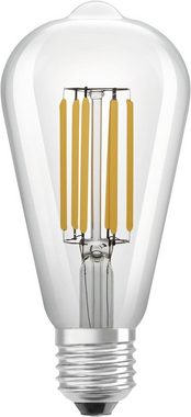 Philips LED-Leuchtmittel LEDVANCE LED Filament Edison mit E27 Sockel, Warmweiß 60W, E27, Warmweiß, Energieeffizienz und stromsparend