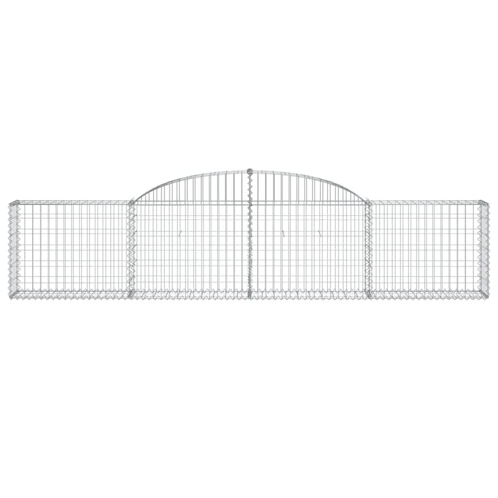 vidaXL Blumentopf Gabionen mit Hochbogen 9 Stk. 300x30x60/80 cm Verzinktes Eisen (9 St)