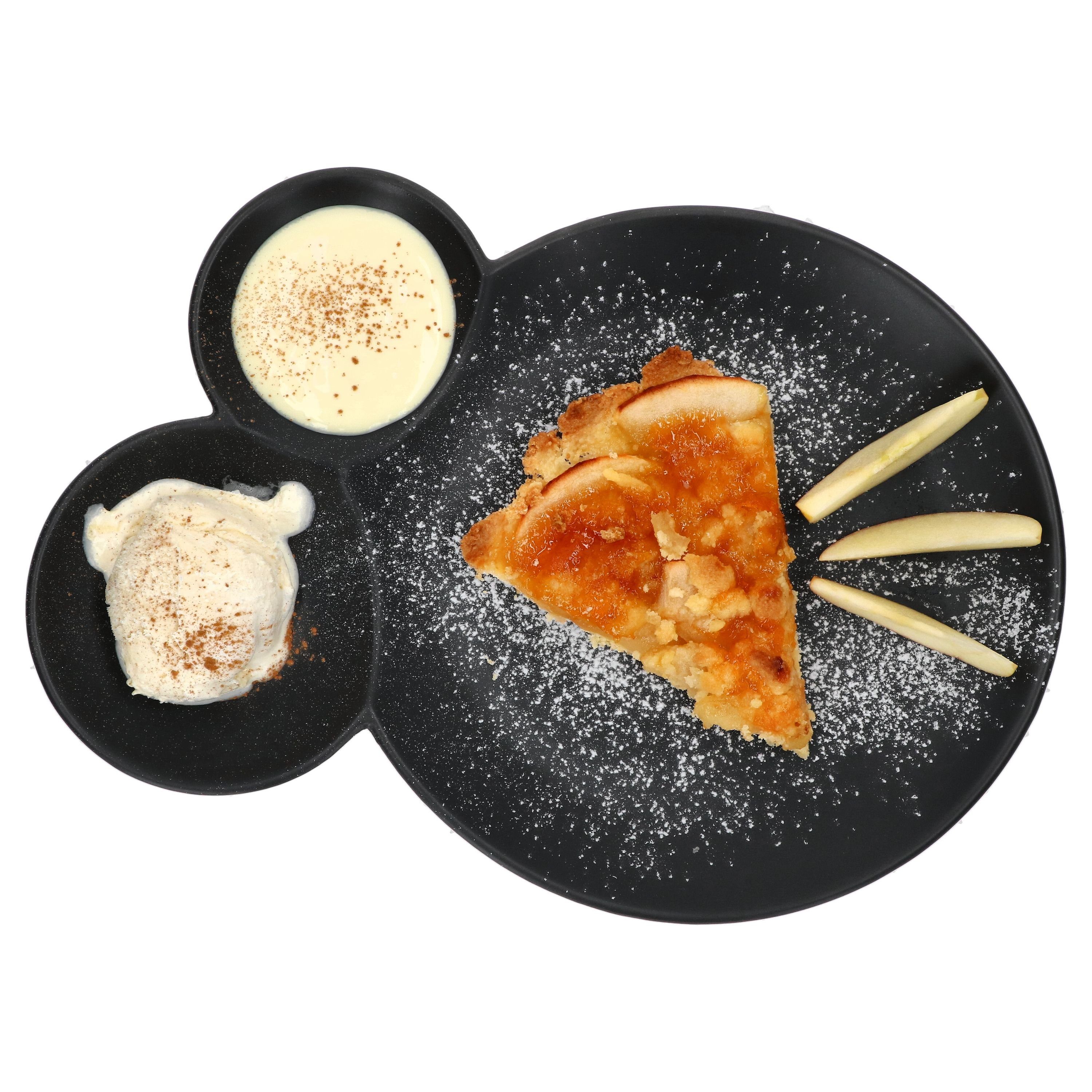 MamboCat Servierplatte 2x Servierteller Nero schwarz 3 geteilt Menüteller Speise-Teller, Steingut