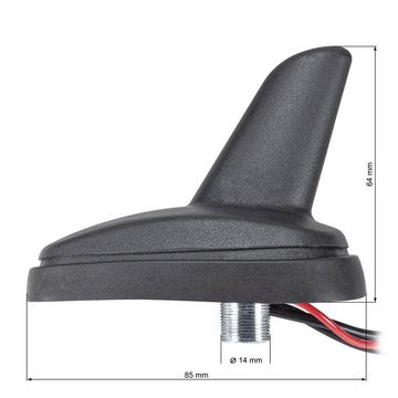 tomzz Audio Shark Design Auto Dachantenne II mit Verstärker AM/FM/GPS SMB+ DIN -An Autoradio-Ersatzantennenstab