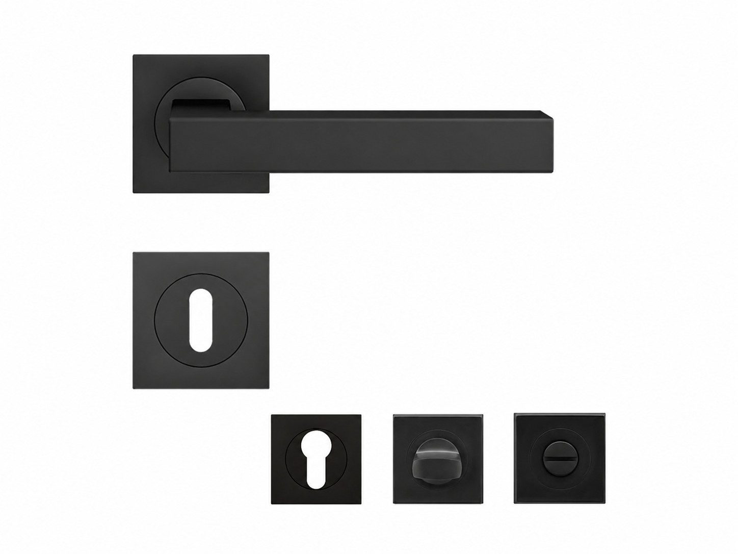 Karcher Design Drückergarnitur ER46Q Seattle, Drücker außen, Edelstahl in Kosmos Schwarz