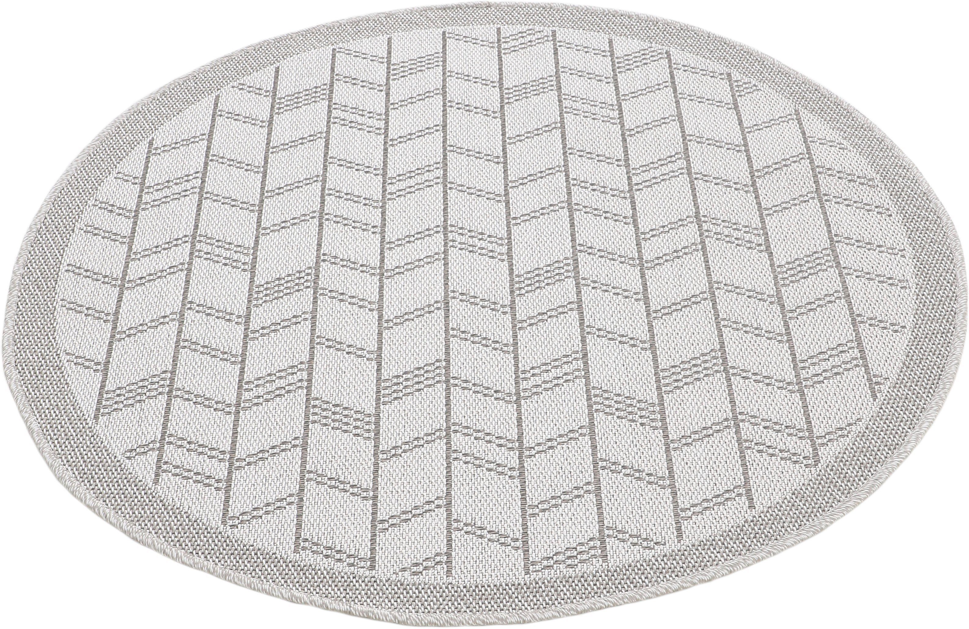 Teppich Boho 102, carpetfine, 4 mm, robustes Höhe: Flachgewebe, Optik, für Sisal rund, Außenbereich