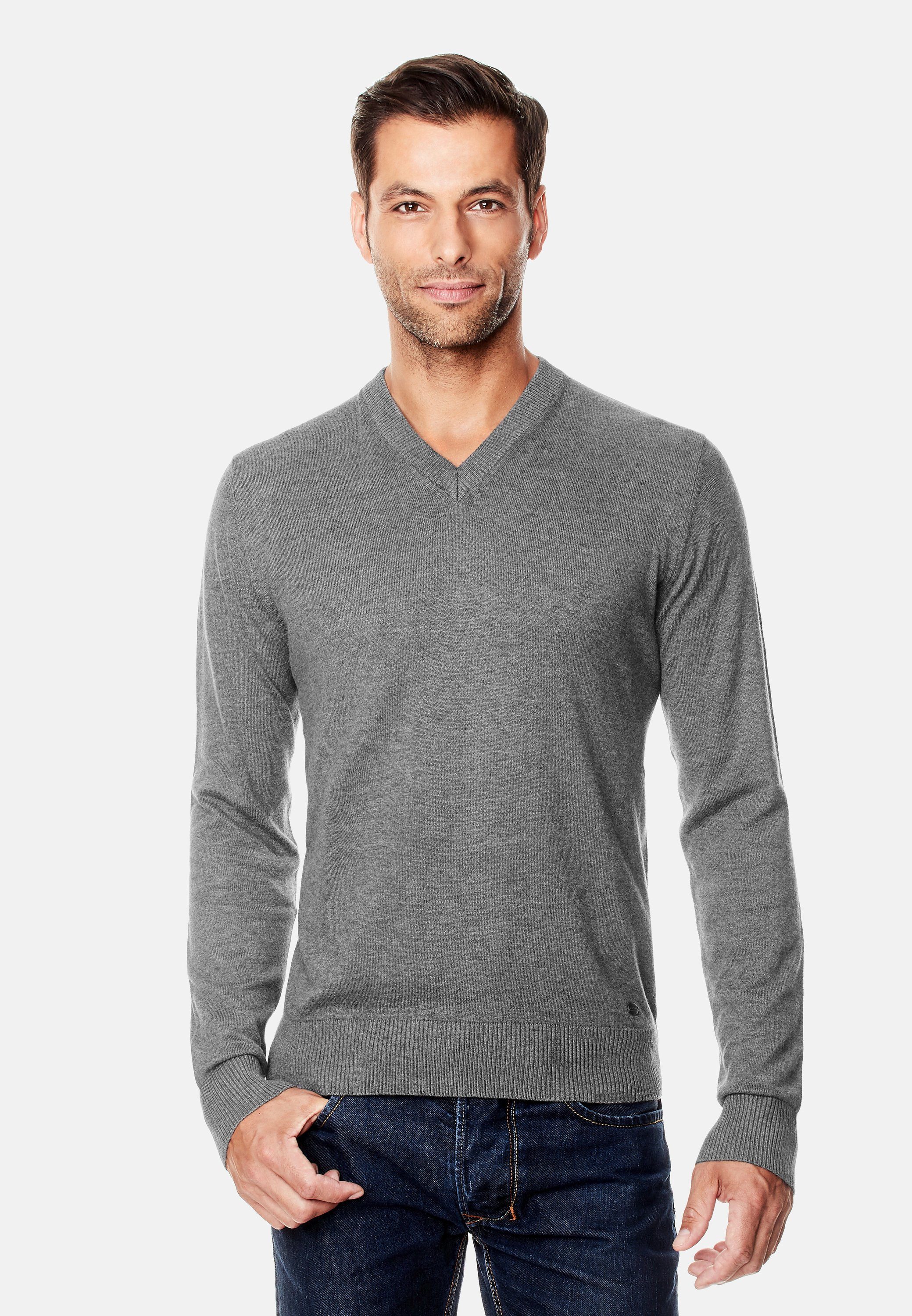 Vincenzo Boretti V-Ausschnitt-Pullover tailliert V Neck