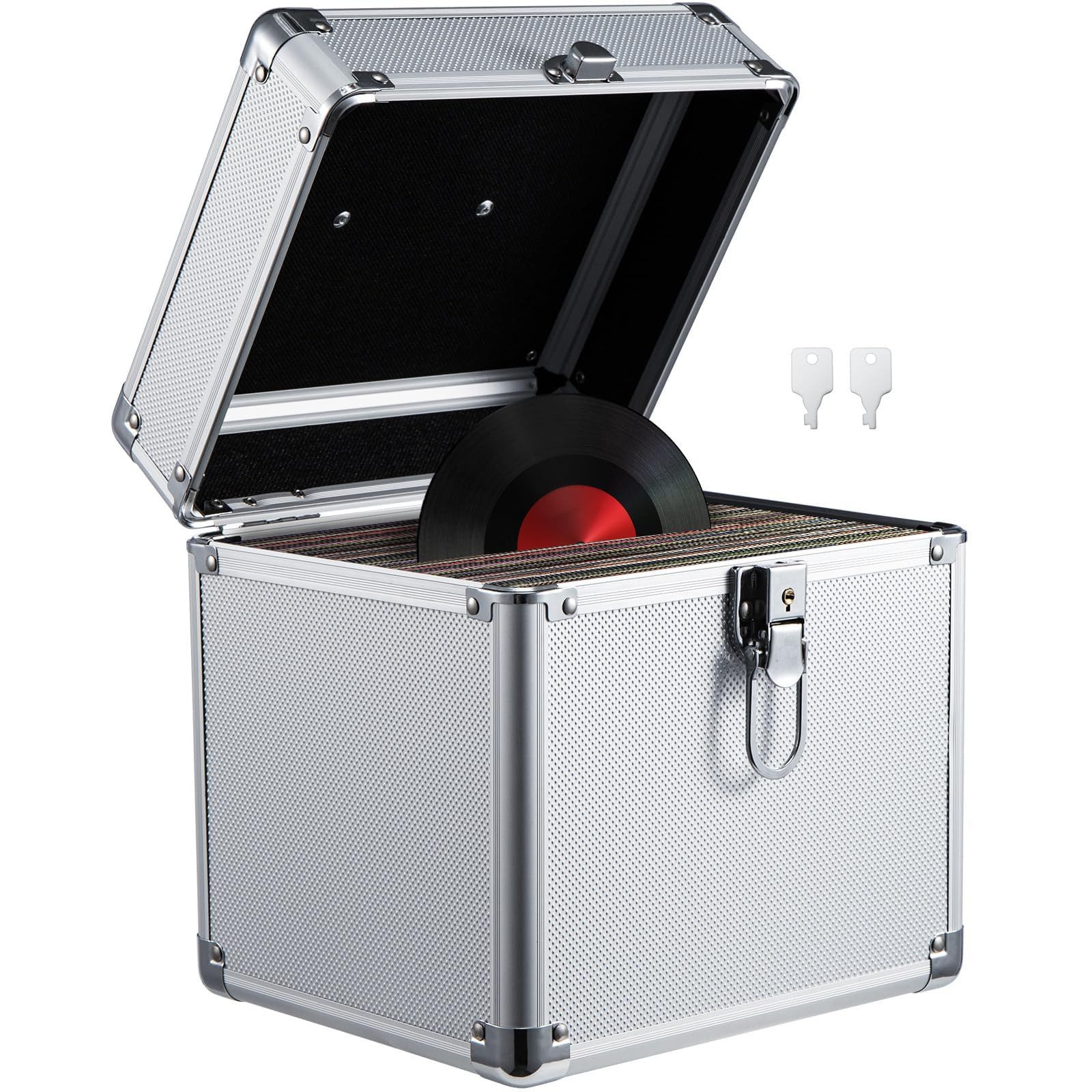 Youyijia Aufbewahrungsbox 50 LP Plattenkoffer Schallplattenkoffer günstig online kaufen