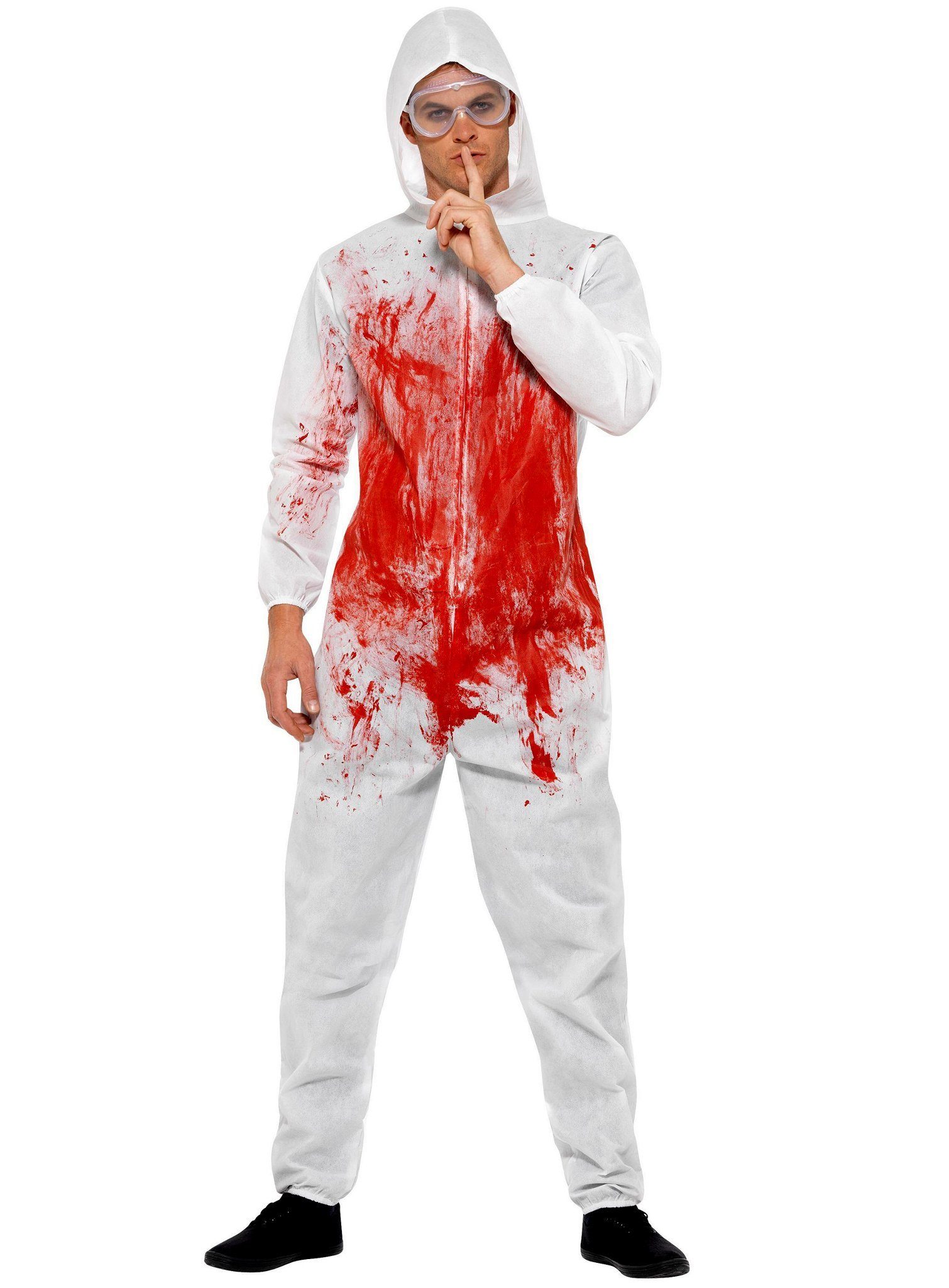 Smiffys Kostüm Killer Overall Horror Halloween Kostüm Herre Damen, Nützliche Arbeitskleidung für Serienkiller