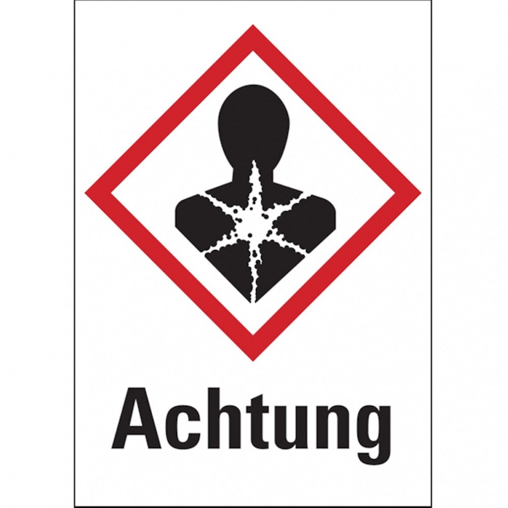 Hinweisschild Gefahrstoffetiketten - Gesundheitsgefahr (GHS08) S - 37x52 mm Folie se