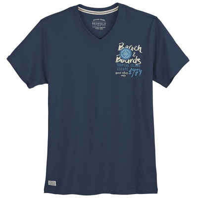redfield V-Shirt Große Größen Herren V-Neck T-Shirt modisch blau