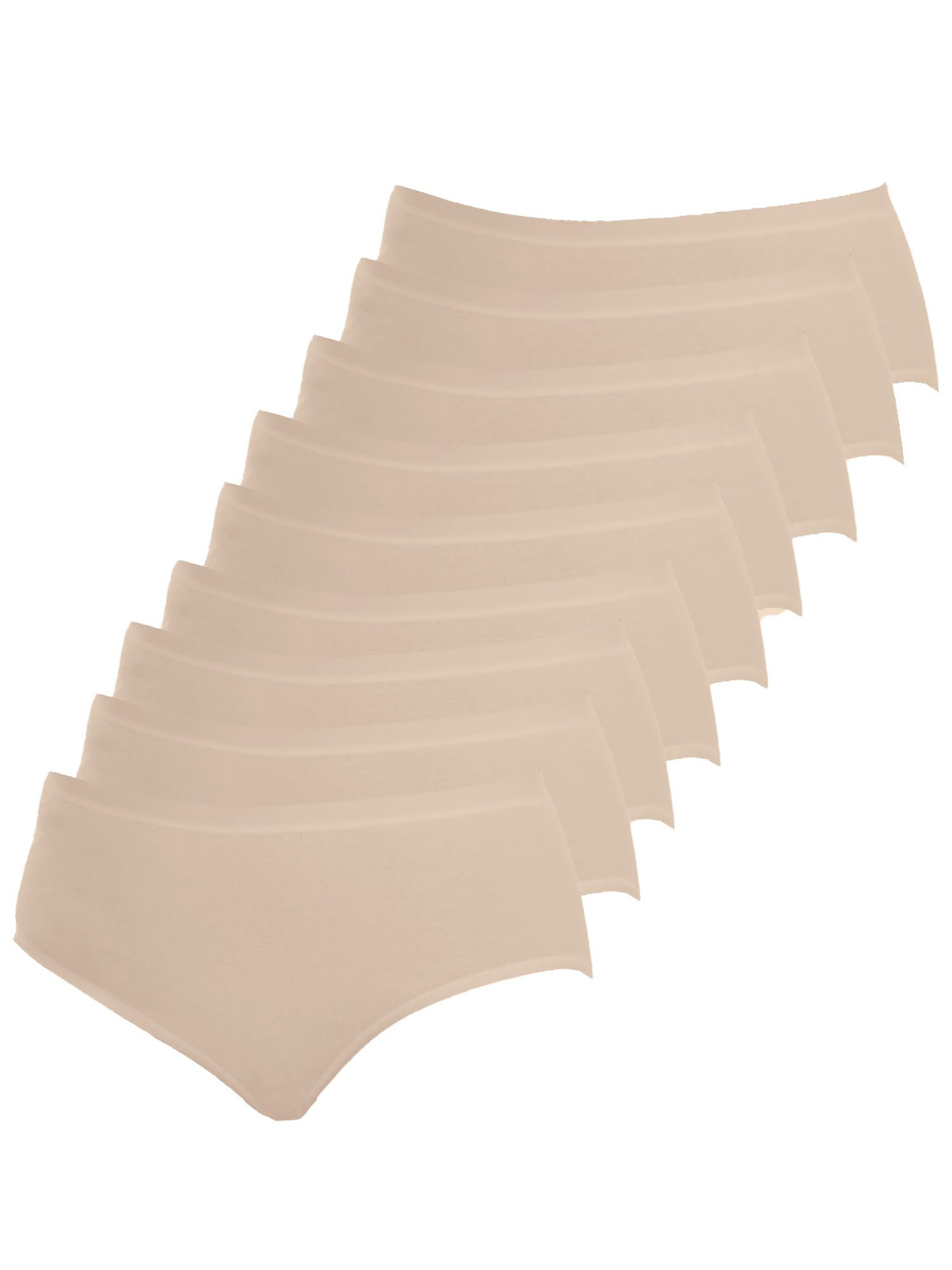Taillenslip 9er Pack Damen Maxislip Baumwolle