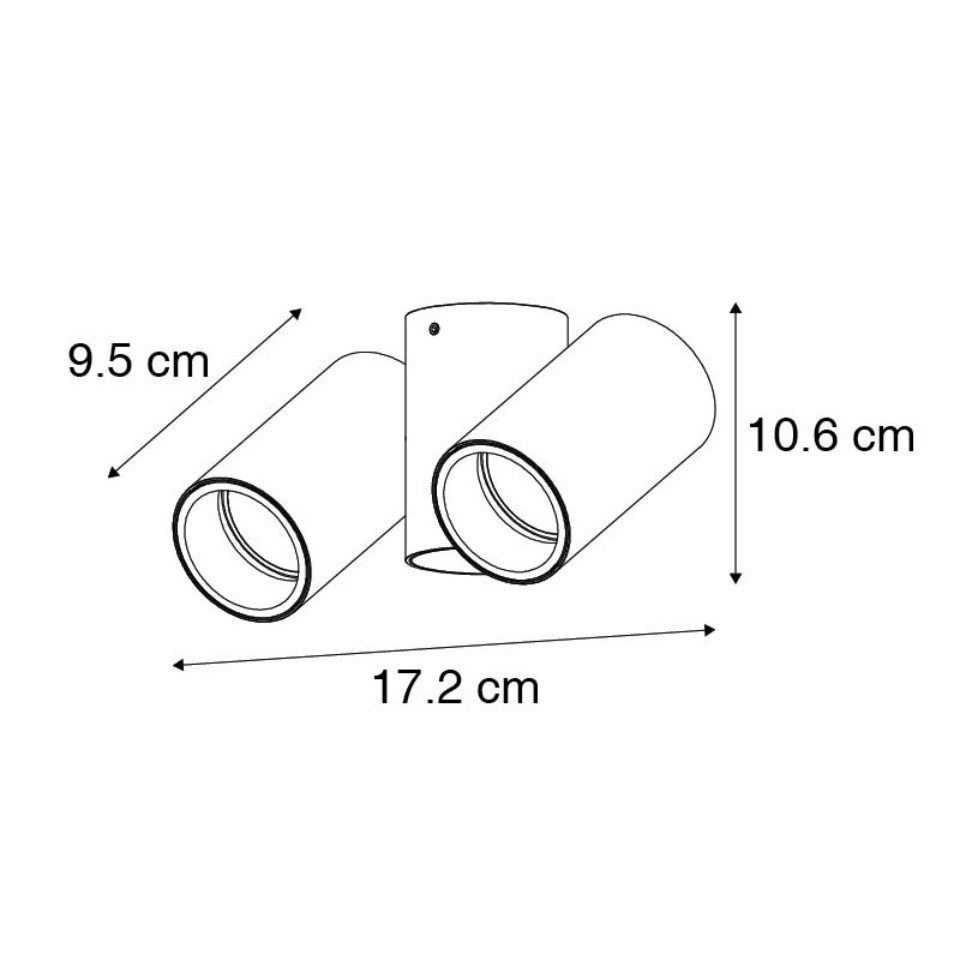 Qazqa LED Aufbaustrahler Michael, ohne Leuchtmittel, Warmweiß, QAZQA Aufbau­spot, gu10, Schwarz, Stahl, Design