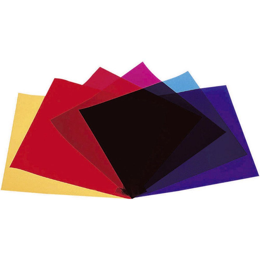 EUROLITE Eurolite Farbfolienbogen 6er Set Rot, Blau, Grün, Gelb, Lila, Violett Effektfilter