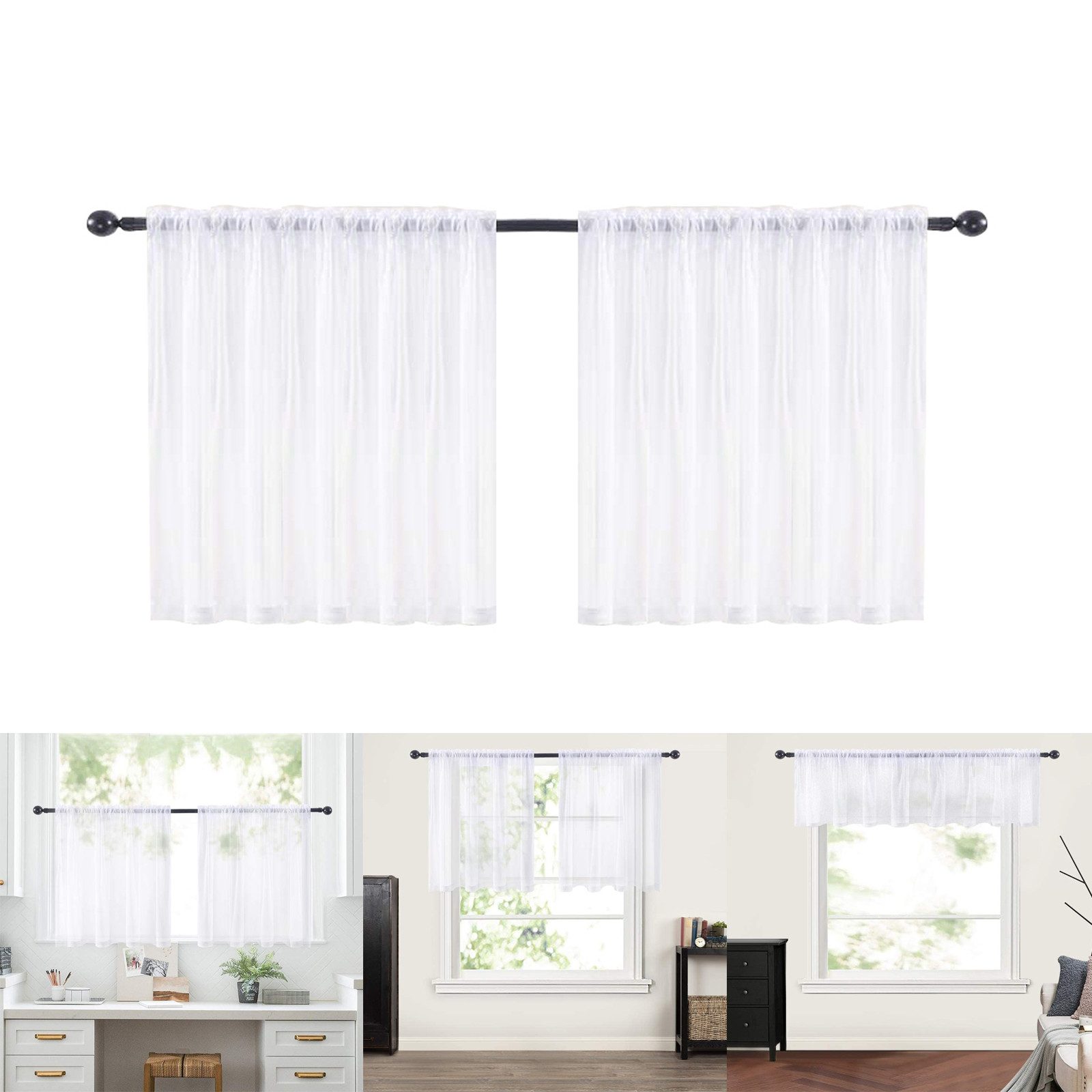 BTTO V&G Scheibengardine Kurzgardine,Voile Gardinen Vorhang,Bistrogardine, günstig online kaufen