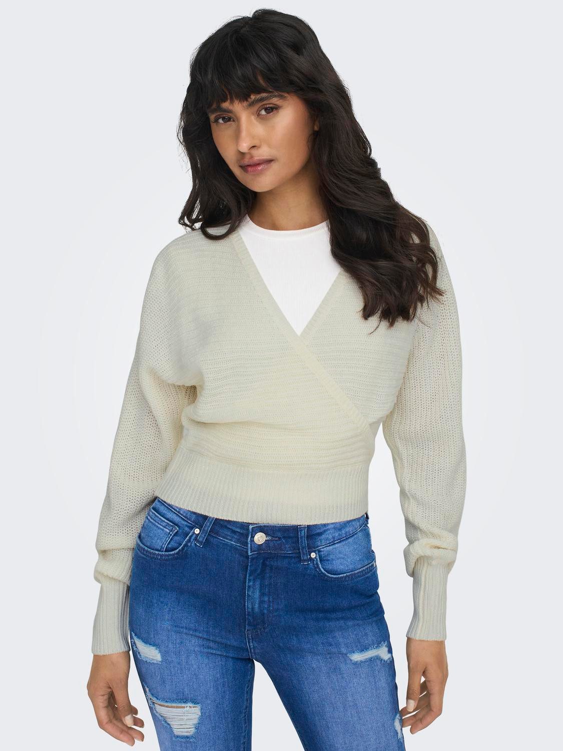 ONLY V-Ausschnitt-Pullover ONLELINA LS V-NECK PULLOVER günstig online kaufen