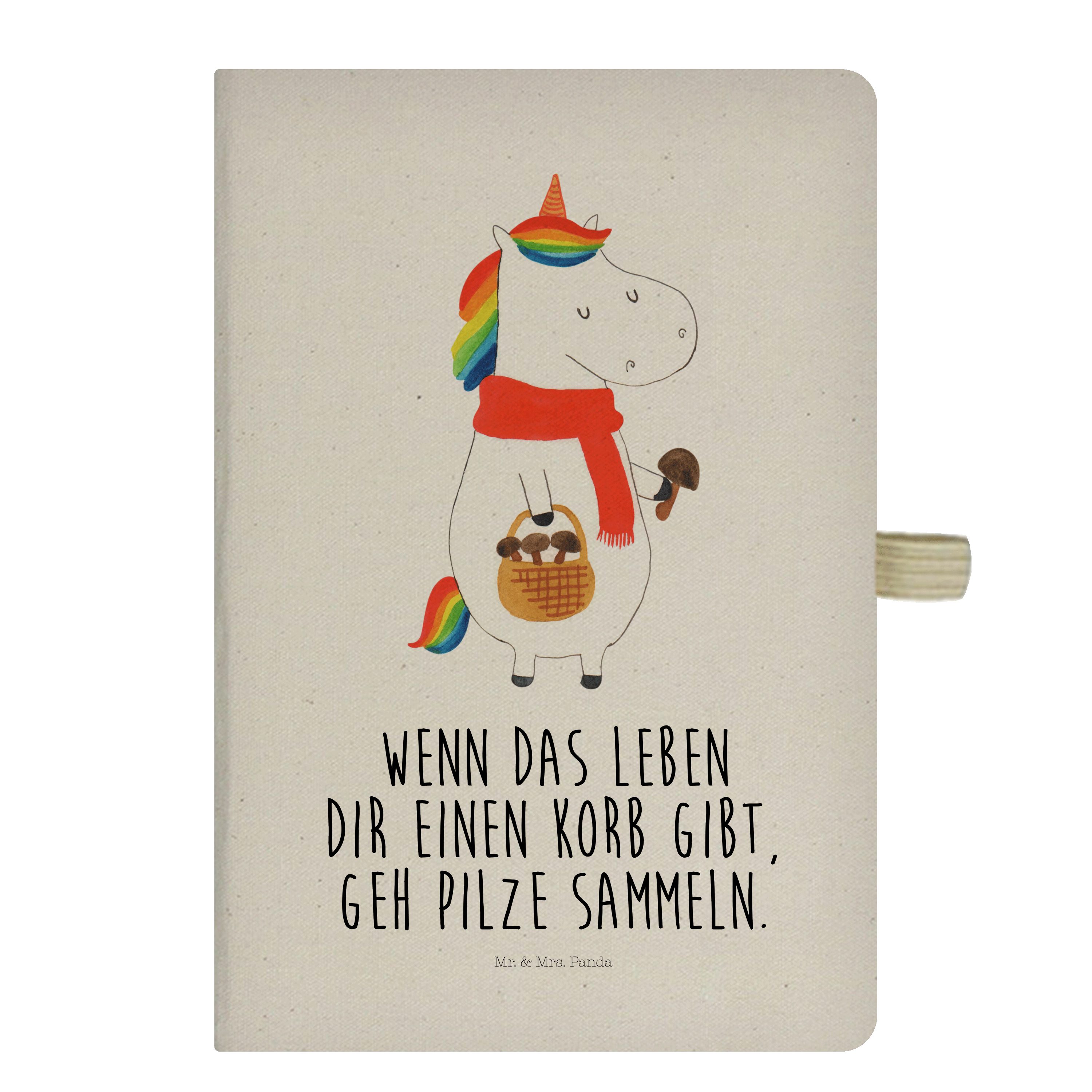 Mr. & Mrs. Panda Notizbuch Einhorn Pilz - Transparent - Geschenk, Notizen, Einhorn Deko, Liebesk Mr. & Mrs. Panda