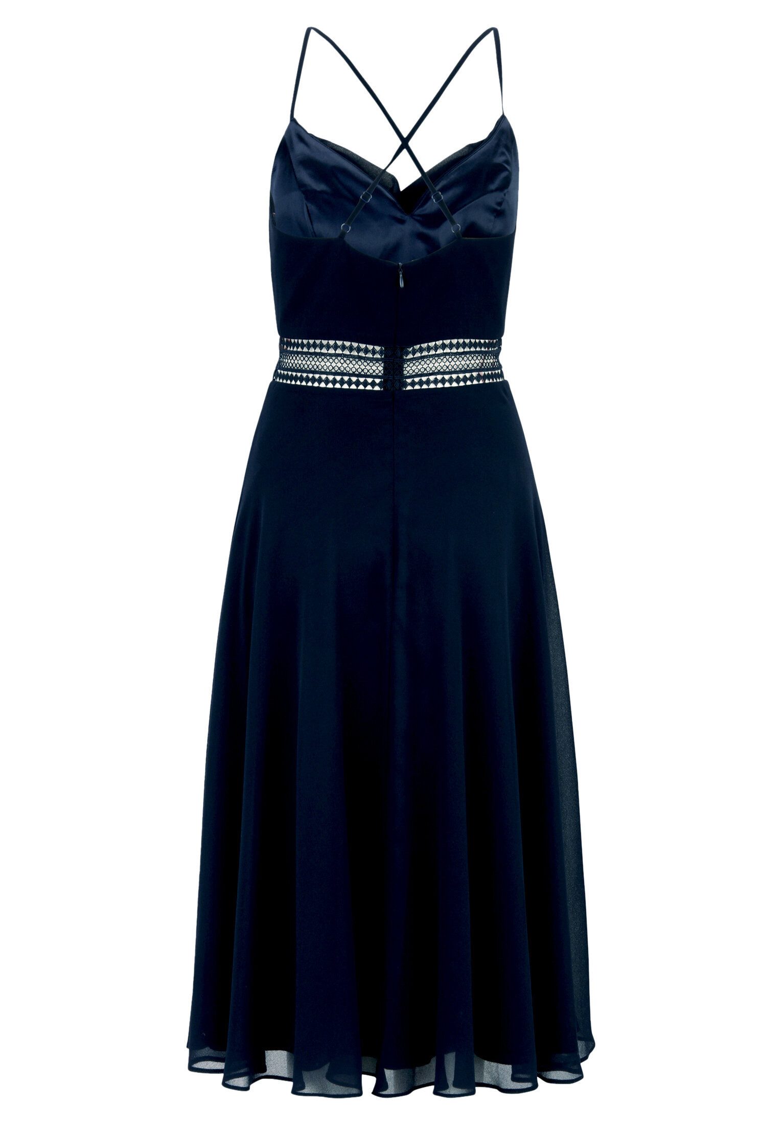 Vera Mont Cocktailkleid Damen mit Wasserfallausschnitt Stickerei