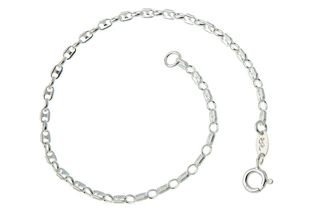 Silberkettenstore Silberarmband Kaffeebohnenkette Armband 2,5mm - 925 Silber, Länge wählbar