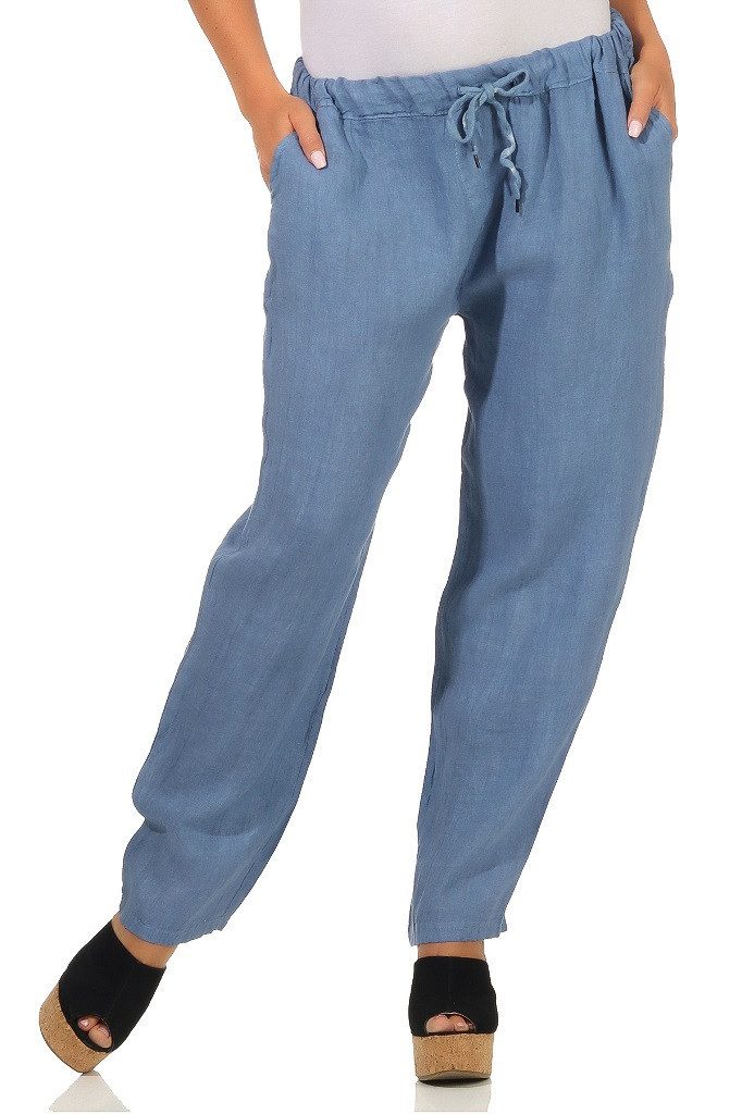 Mississhop Leinenhose Leinenhose 100 % Freizeithose günstig online kaufen