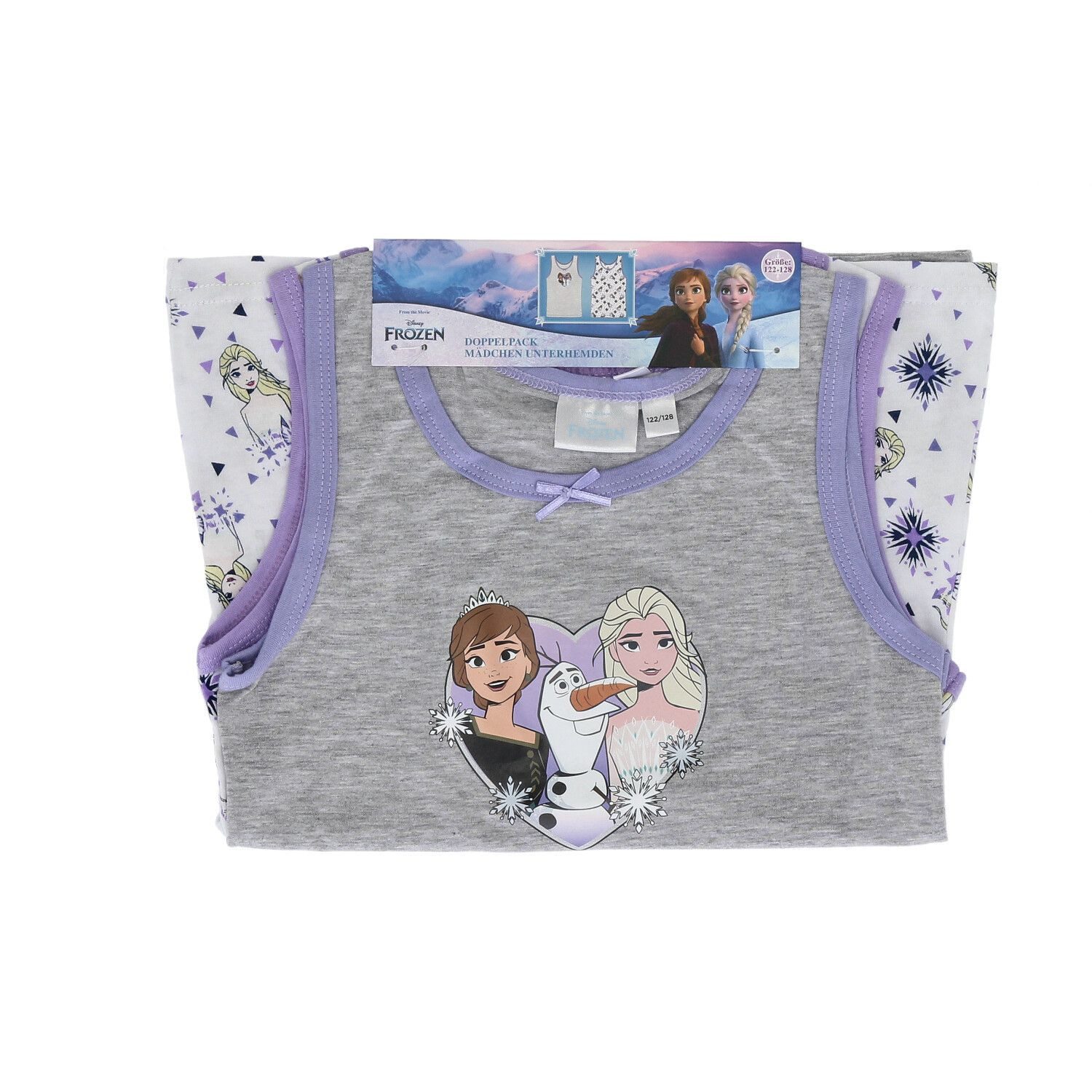Frozen Unterhemd Frozen Unterhemd Shirt 2er Pack 100% Baumwolle für Mädchen Unterwäsche