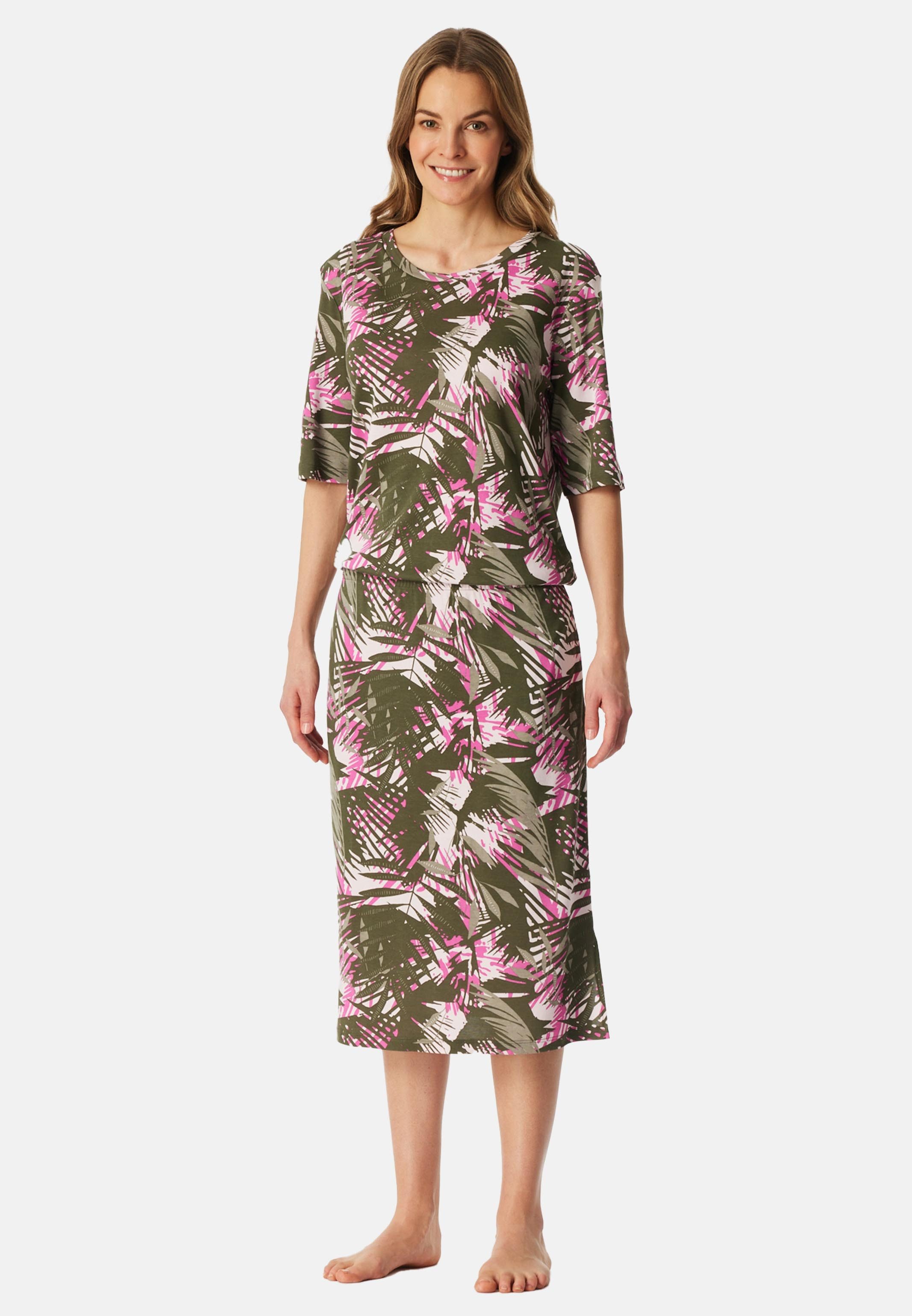 Schiesser Nachthemd Modern Nightwear (1-tlg) Nachthemd - Atmungsaktiv - Moderner Schnitt mit Print