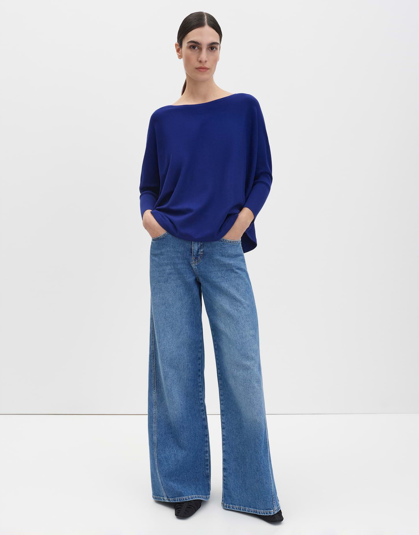 someday Strickpullover TIRAJA Oversized im Cape Stil oversized Passform, ovaler Schnitt, weich fließender Fall
