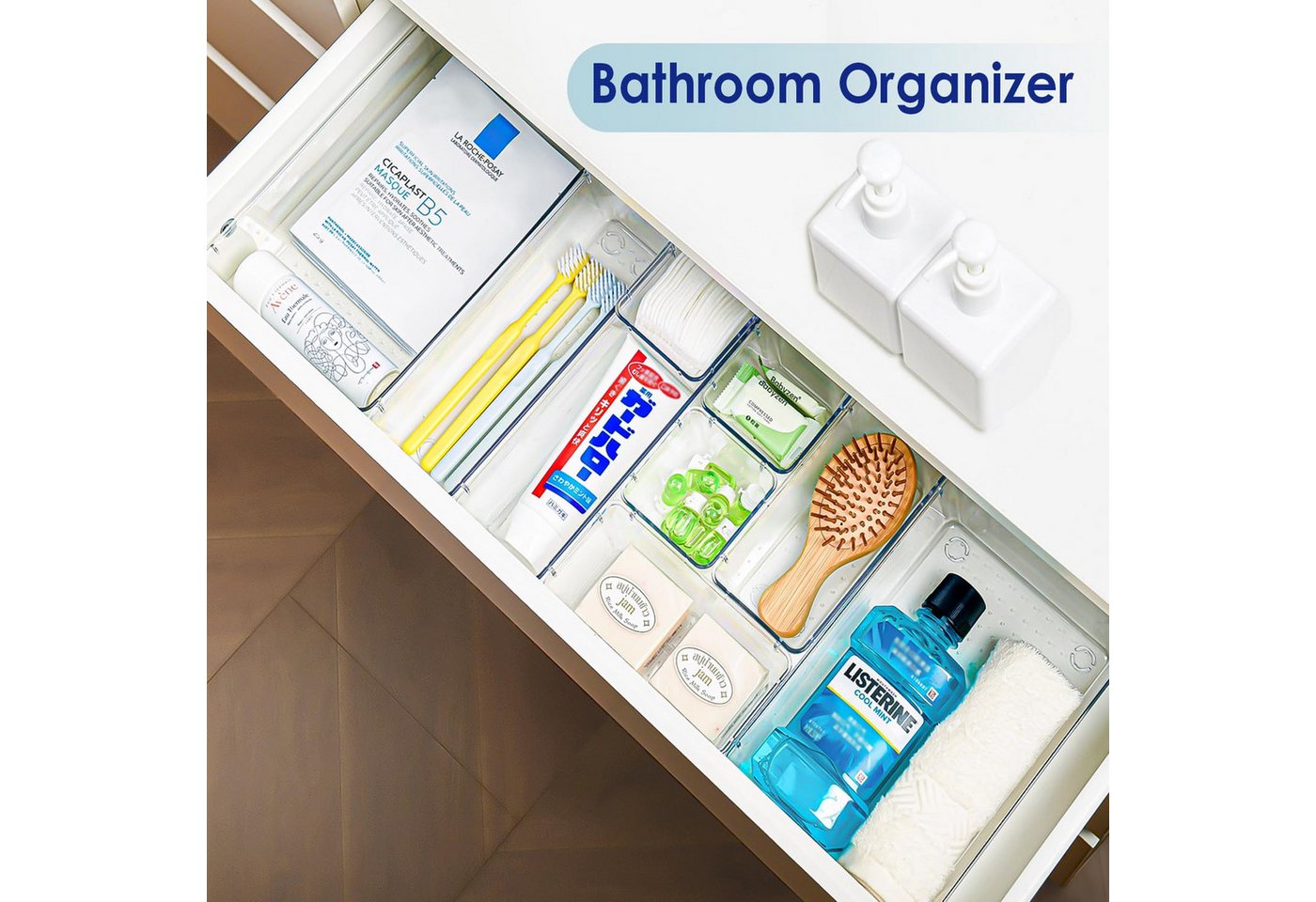 Thumbnail - SURFOU Organizer Schubladen Organizer Schreibtisch Schminktisch Make Up Organizer Bad (schubladen organizer bad, schmink...
