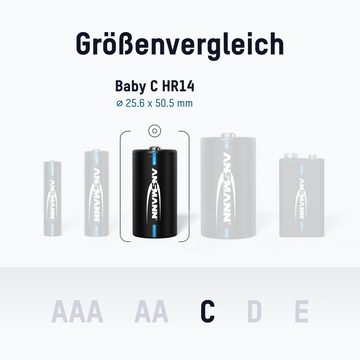 ANSMANN AG Akku Baby C, 4500 mAh 1,2V, 2 Stück, geringe Selbstentladung Akku 4500 mAh (1.2 V)