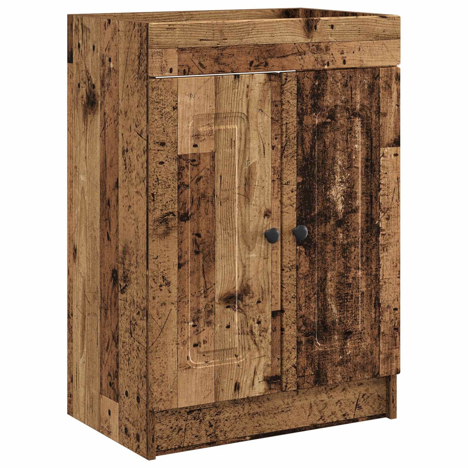 Badezimmerspiegelschrank Unter dem Waschbecken Badschrank Altholz 56 x 37,5 x 81 cm