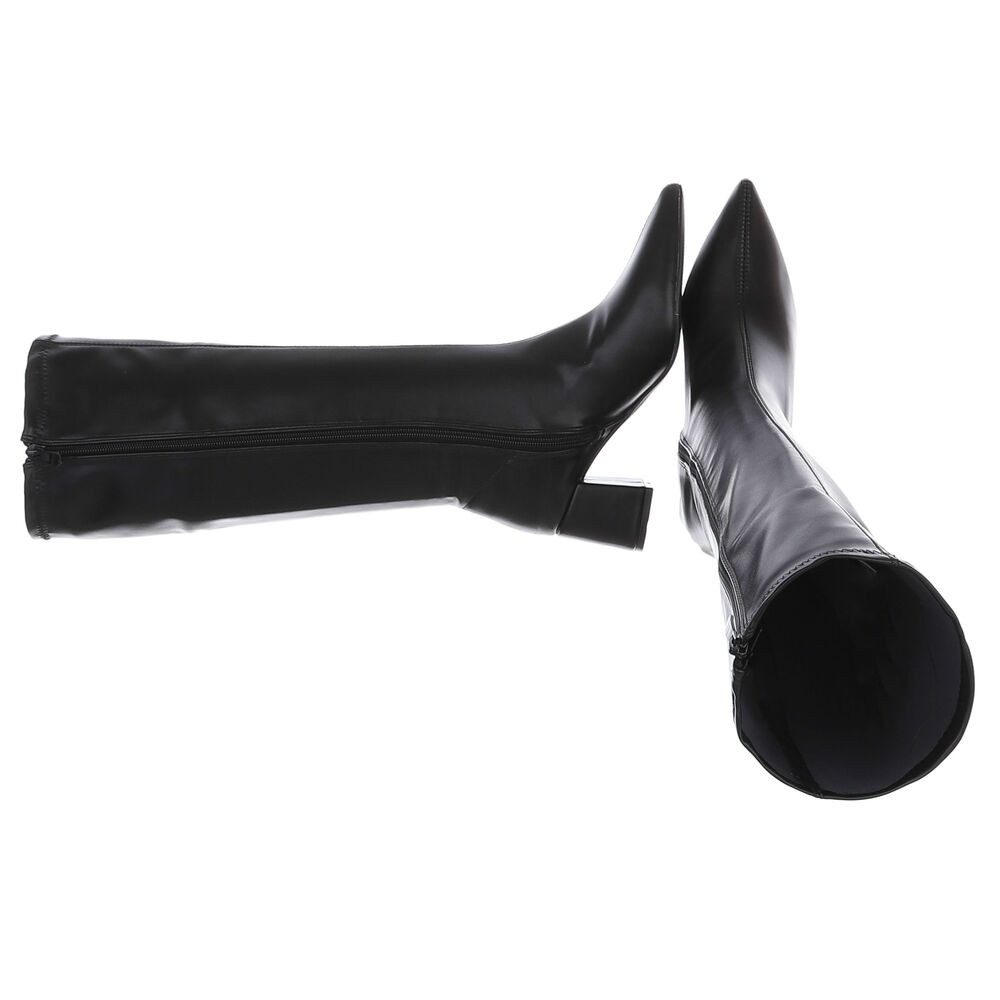 Ital-Design Damen Langschaftstiefel mit Blockabsatz, knielang Stiefel (92214191) Blockabsatz Stiefel in Schwarz