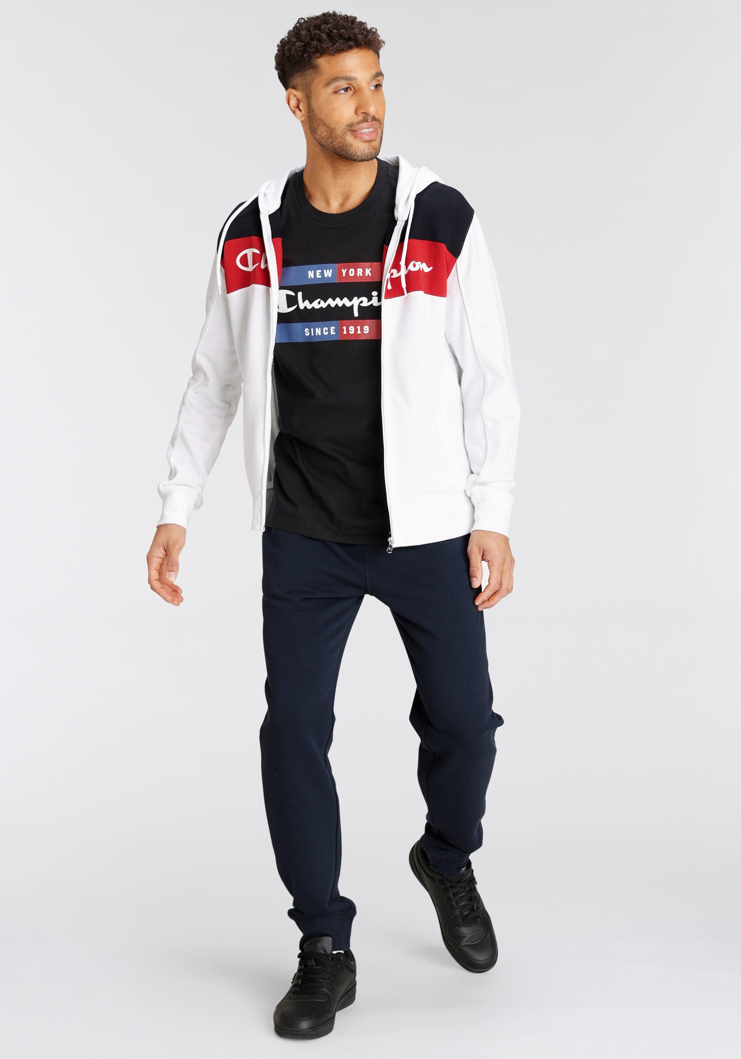 Champion Jogginganzug Hooded Full (2-tlg) Zip weiß Suit