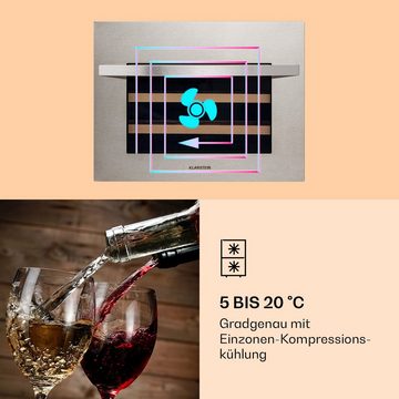 Klarstein Weinkühlschrank Vinsider 24 Built-In Uno, für 24 Standardflaschen á 0,75l,Wein Flaschenkühlschrank Weintemperierschrank Weinschrank Kühlschrank