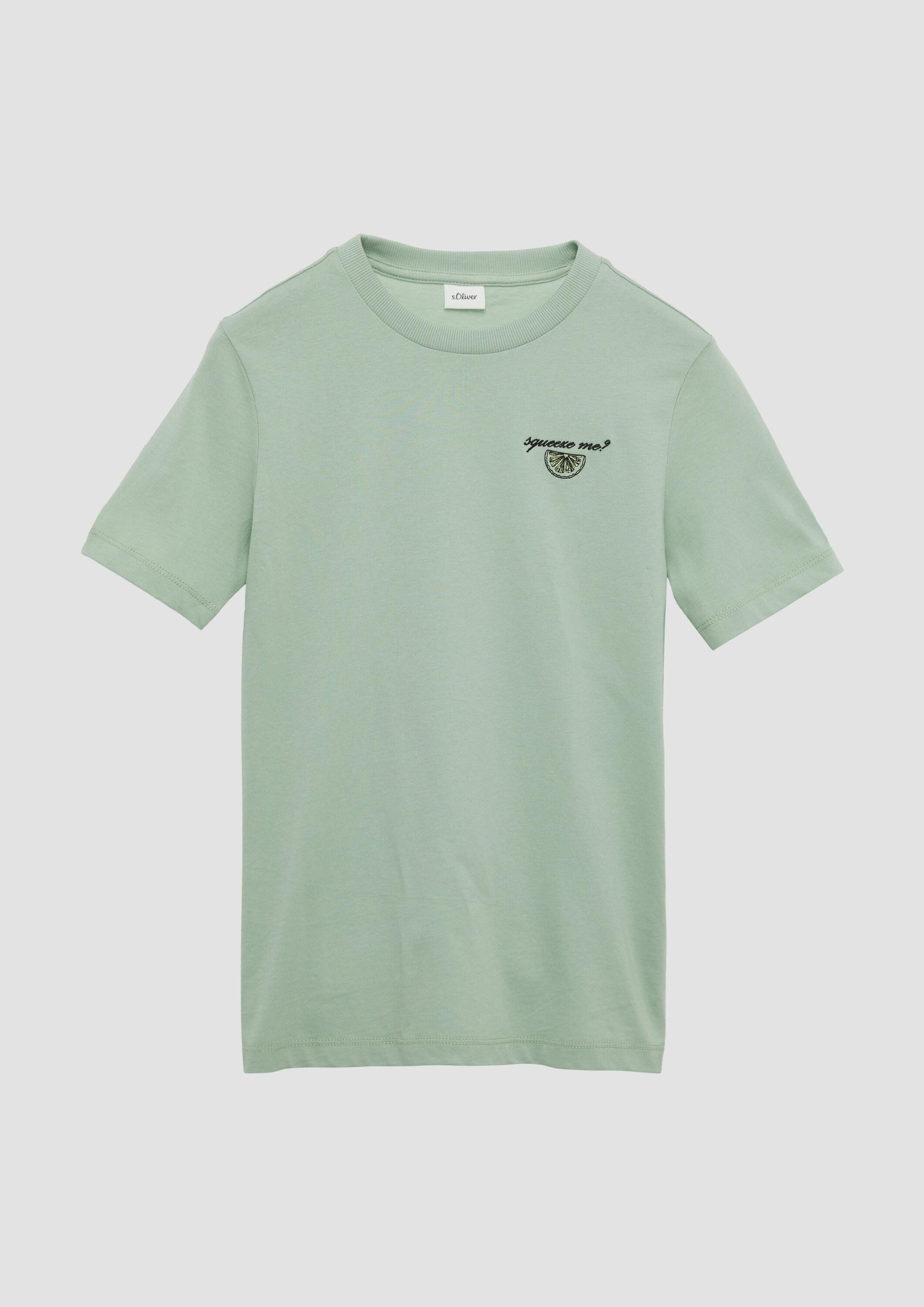 s.Oliver Kurzarmshirt T-Shirt T-Shirt aus Jersey mit Stick-Detail