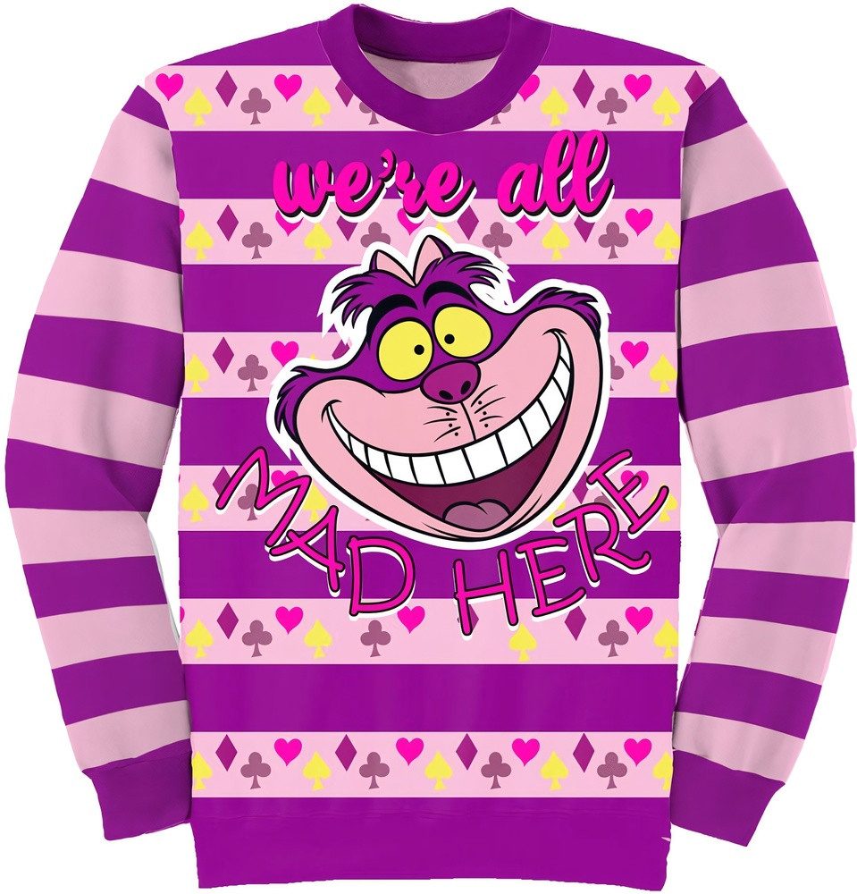 Alice In Wonderland Rundhalspullover All Mad Here Jumper