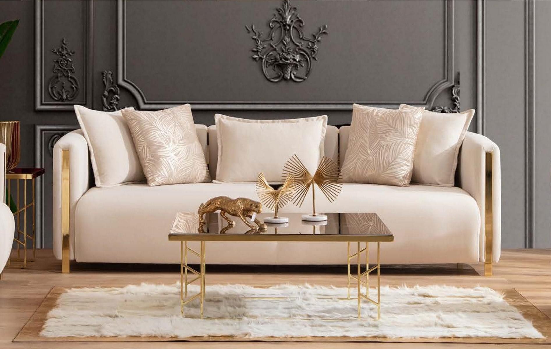 3-Sitzer Luxuriöse Polstermöbel mit modernem Design - 3-Sitzer-Sofa aus Textil