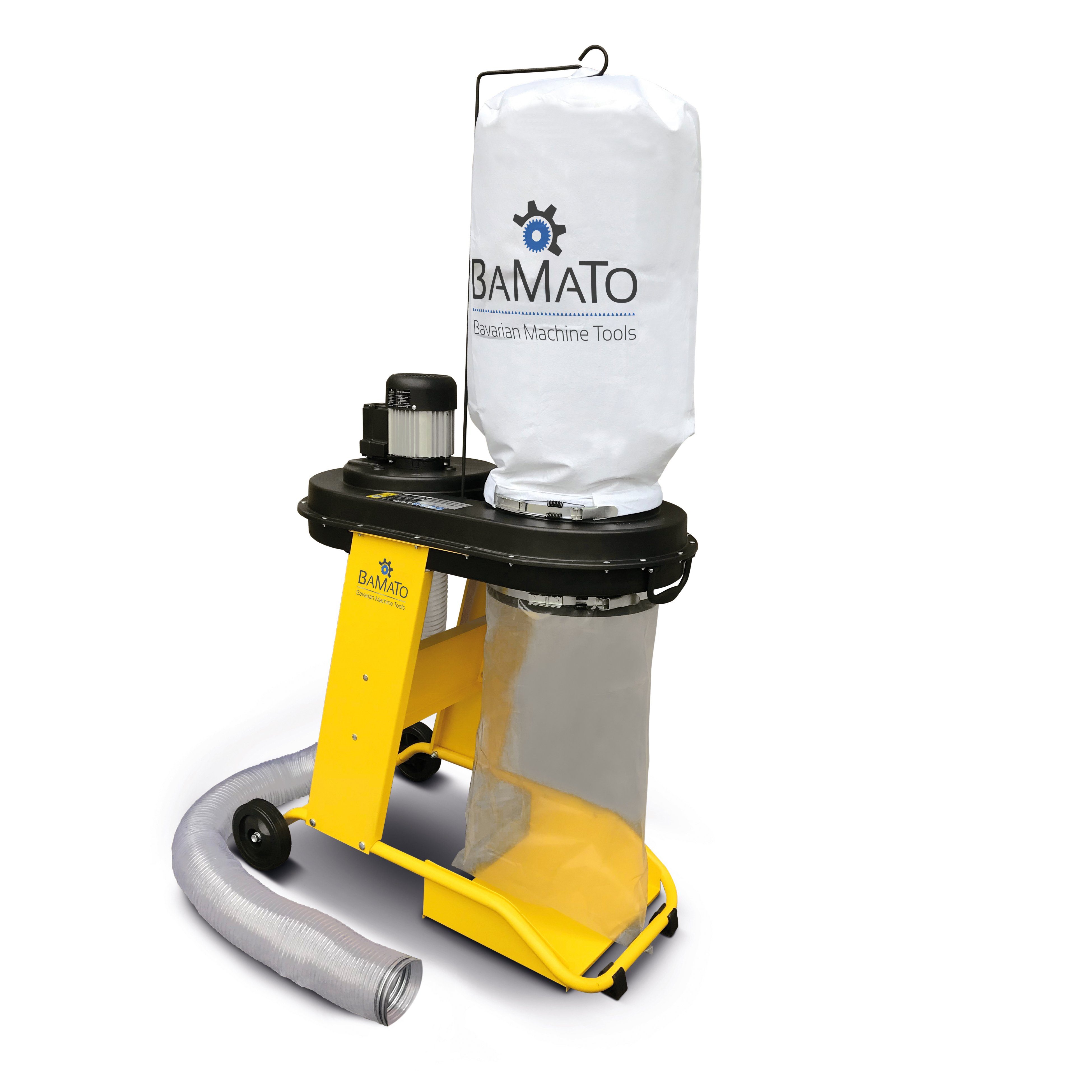 BAMATO Absauganlage AB-550 inkl. Adapterset, Absaugschlauch 230V Absaugung 1150m³/h, 550 W, (1-tlg), Späneabsaugung, 1600 Pa, Fahrwerk, 2. Filtersack