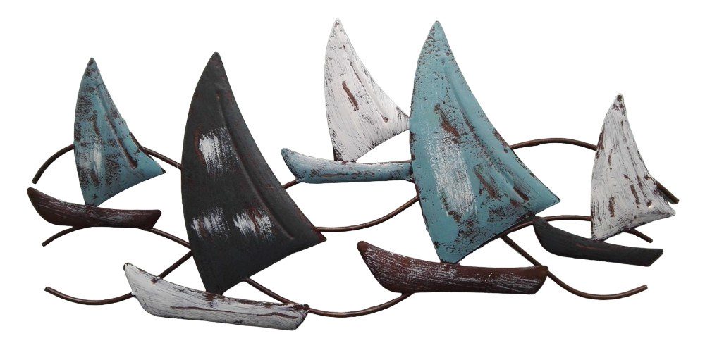 Wanddekoobjekt Wunderschönes Wandobjekt Segler Segelschiffe Wanddekoration aus Metall