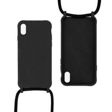 MyGadget Handyhülle Handykette für Apple iPhone XS Max, mit Handyband zum Umhängen Kordel Schnur Case Schutzhülle Schwarz