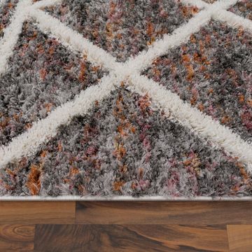 Hochflor-Teppich Wohnzimmer Skandinavisches Ethno Design Teppich, Paco Home, Läufer, Höhe: 34 mm