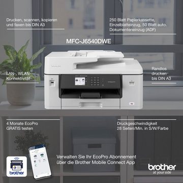Brother MFC-J6540DWE Multifunktionsdrucker, (LAN (Ethernet), WLAN (Wi-Fi), Wi-Fi Direct)