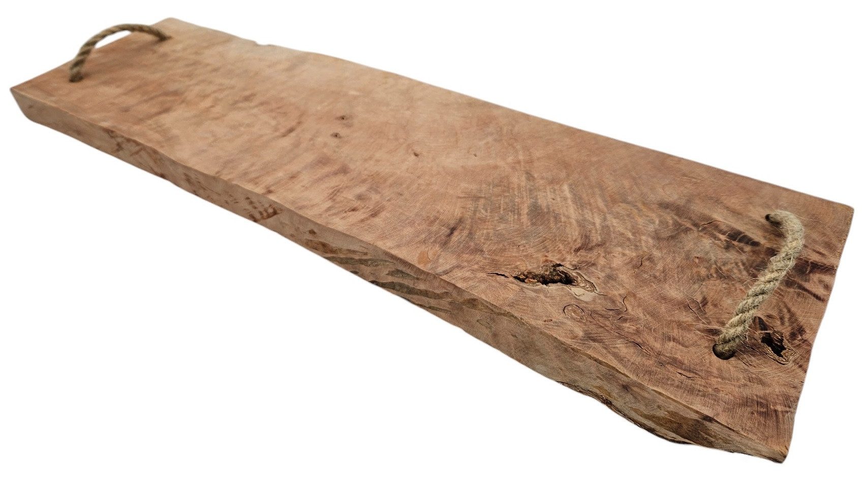 Meinposten Dekotablett Serviertablett Holz Servierbrett Anrichteplatte Platte Tablett braun (1 St), mit Kordel Griffe