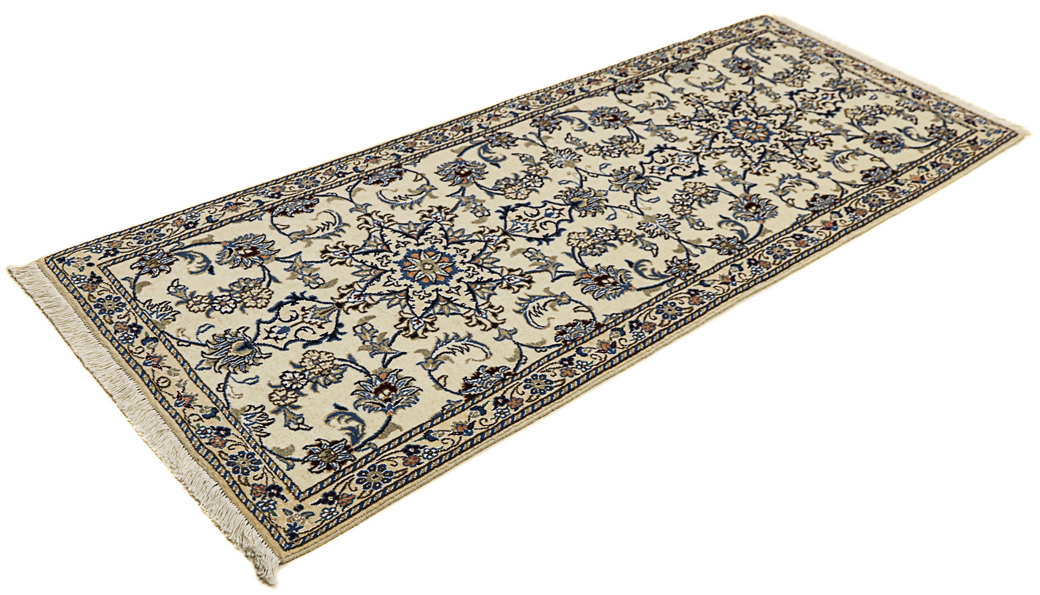 Orientteppich Perser - Nain - Royal - 198 x 80 cm - beige, morgenland, rechteckig, Höhe: 10 mm, Wohnzimmer, Handgeknüpft, Einzelstück mit Zertifikat