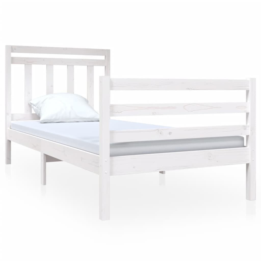 Vidaxl Massivholzbett Weiß 90x190 Cm 3ft Single günstig online kaufen