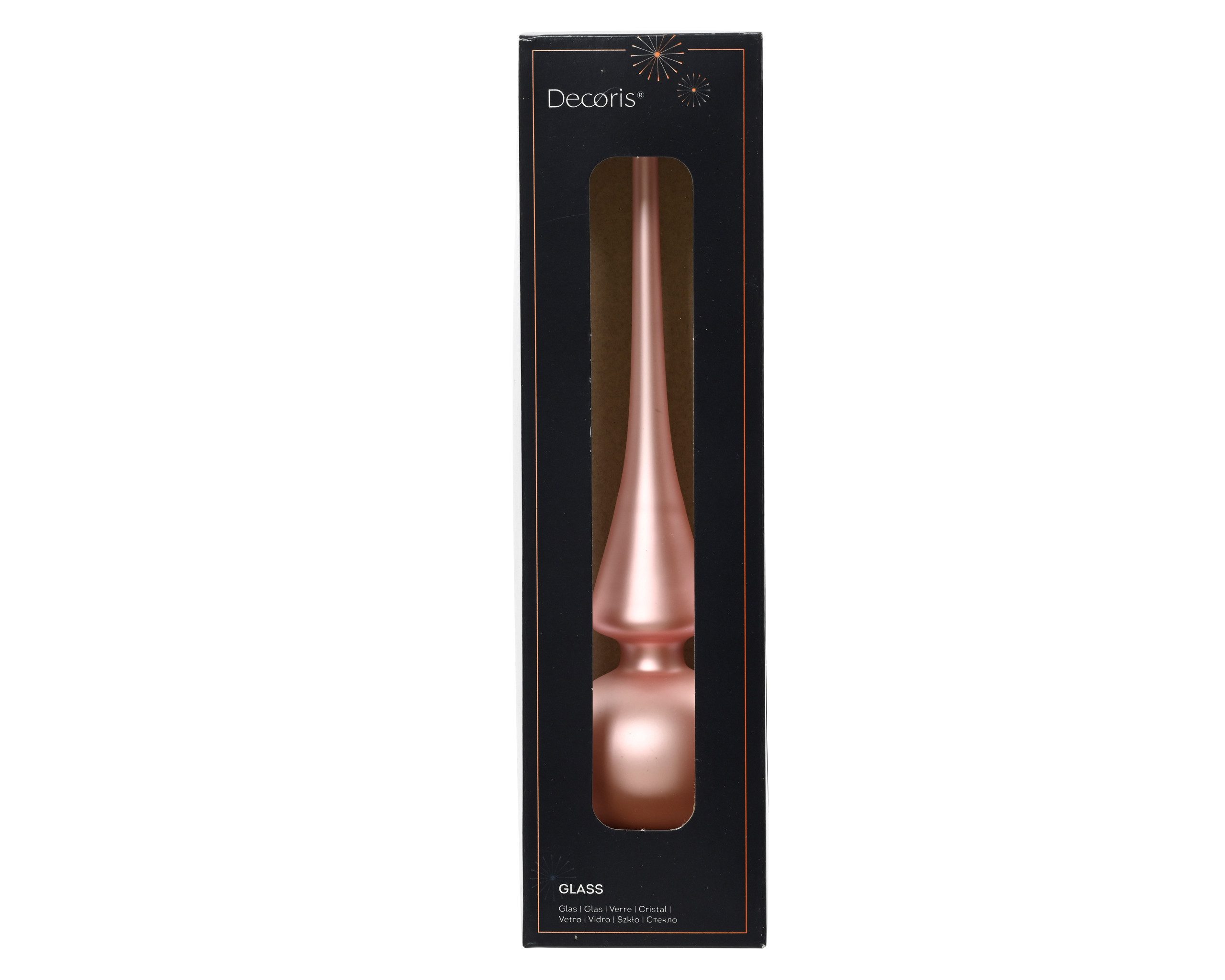 Kaemingk Christbaumspitze, Christbaumspitze Glas 26cm rosa matt