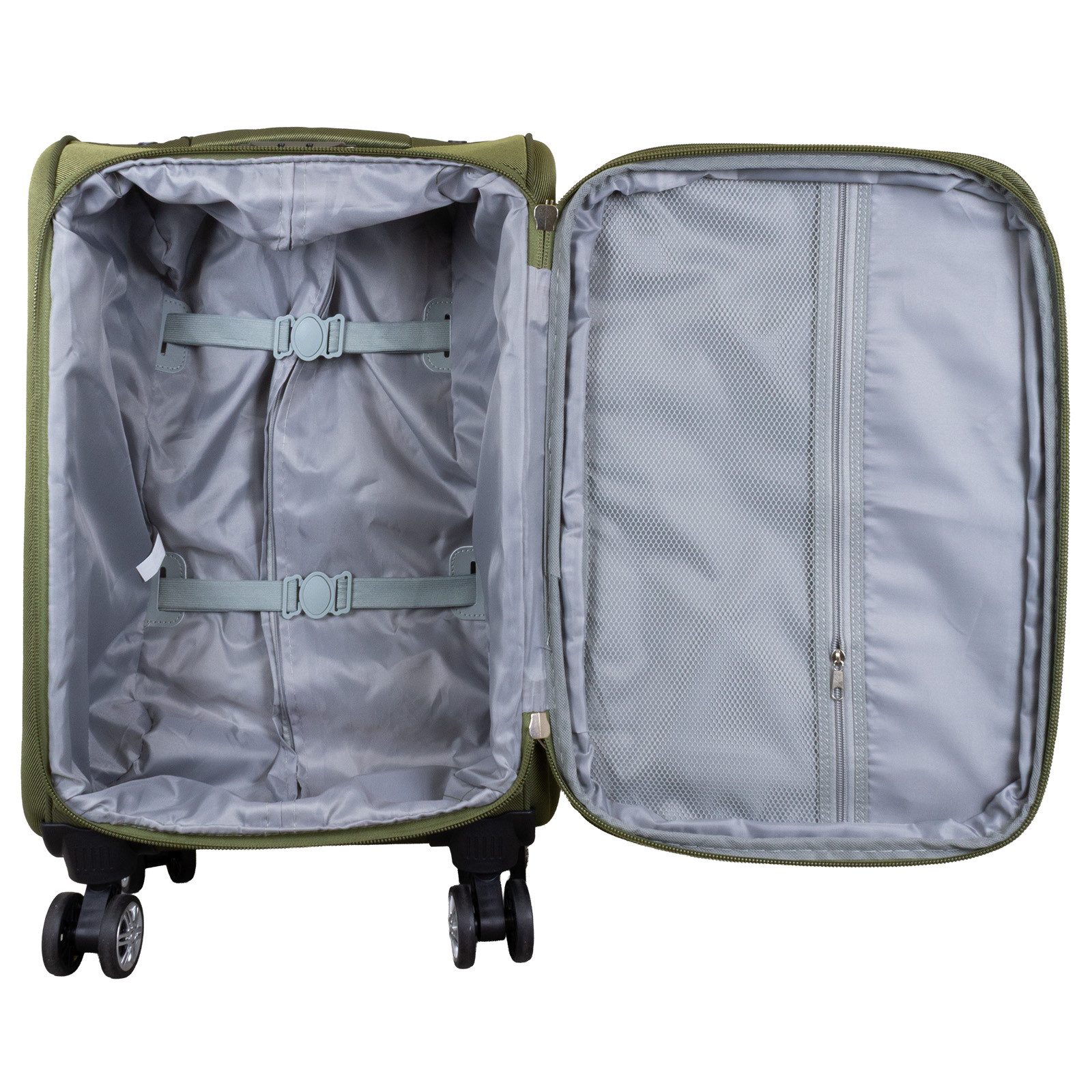 Trendyshop365 Weichgepäck-Trolley Maribor, 4 Größen, 4 Farben, 4 Rollen, Weichgepäck, Zwillingsrollen, Zahlenschloss, 2 Außentaschen, Dehnfalte – Bild 5 von 5